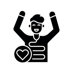 Gut health black flat icon for digital and print projects.