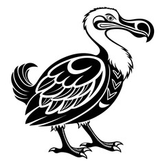 Fototapeta premium Stylized dodo bird illustration with tribal patterns