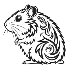 Cute mouse with tribal body art design