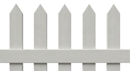 Isolated White Picket Fence