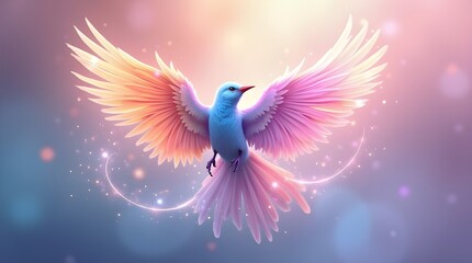 Fototapeta premium Angel wings vector illustration: a majestic dove in flight, a symbol of love and nature, with detailed feathers soaring through the sky