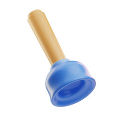 Blue Rubber Stamp with Wooden Handle