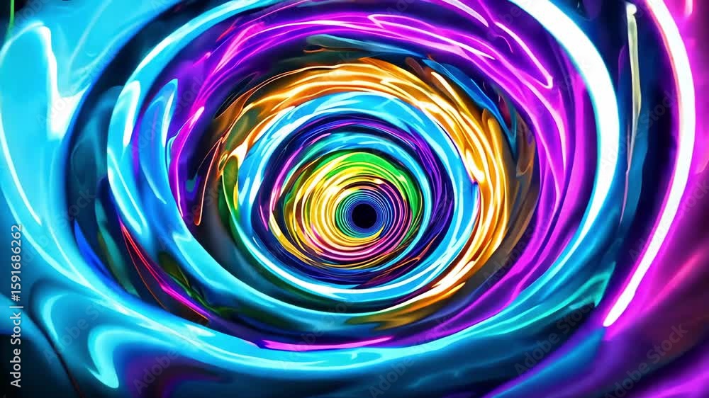 Poster vibrant colors swirl together to form a mesmerizing tunnel effect that draws into a dynamic visual e