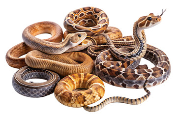 Obraz premium rattlesnakes--and-exotic-snakes-isolated on white background, png, ai generated.