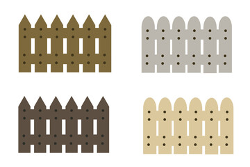 木製の塀セット　グラフィック素材 