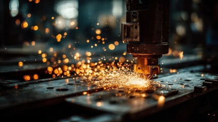 Industrial Welding Sparks in Action
