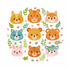 Cute Animal Avatars in Vector Illustrations