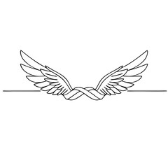 Fototapeta premium Horizontal winged page separator design with infinity symbol 