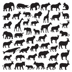 Animal silhouette vector pack