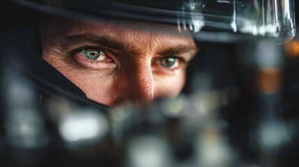 Intense Focus of a Racer