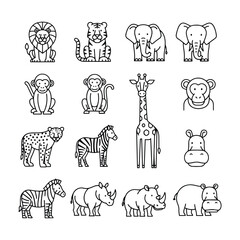 Animal Line Icons. Editable Stroke.