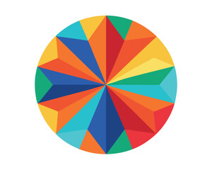 Obraz premium Colorful geometric circle design isolated on white background Ai Generated