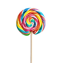 Vibrant spiral lollipop on a stick