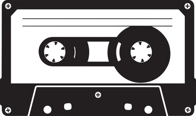 Naklejka premium A vintage audio cassette tape vector silhouette for Adobe Stock and microstock marketplaces