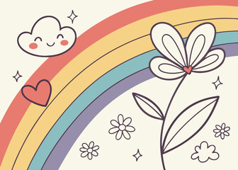 Abstract floral vector illustration featuring a beautiful spring flower pattern design with leaves and butterflies, perfect for cards or wedding invitations