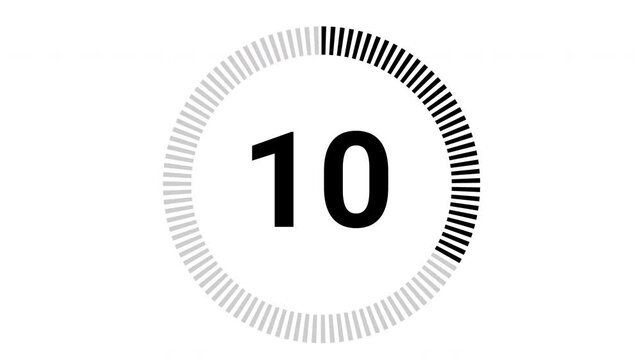 15 second countdown with circle animation, 15 to 0 animation countdown. 4K video