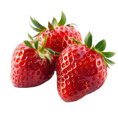Close-up of three fresh strawberries