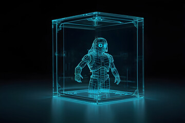 Hi-tech digital graphic box illustration