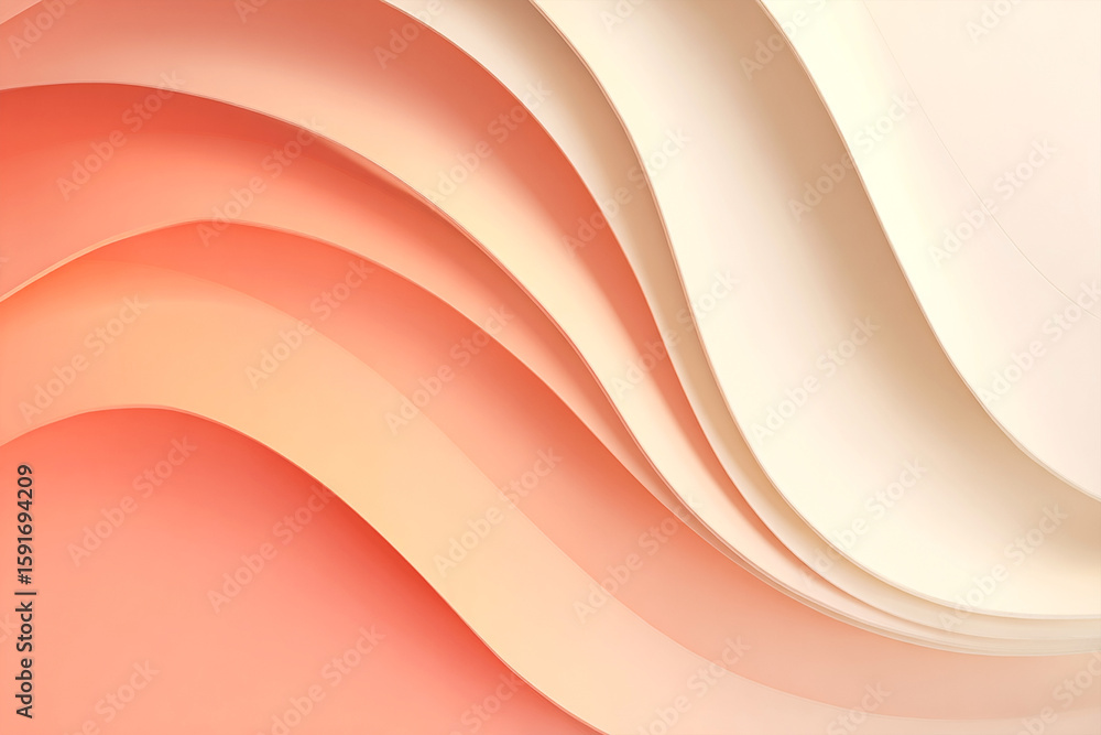 Poster abstract peach waves background adds warmth to web design or marketing material.