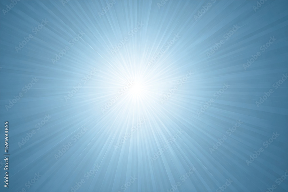 Poster blue light rays burst from center. abstract design element for web use, marketing graphics, or backg