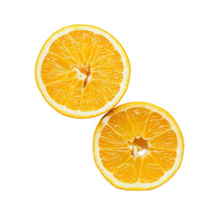 Two orange slices, top view