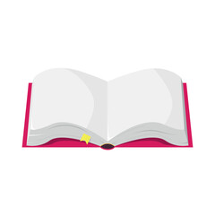 Open book icon on white background. Book, notebook for study, business. Education, knowledge.