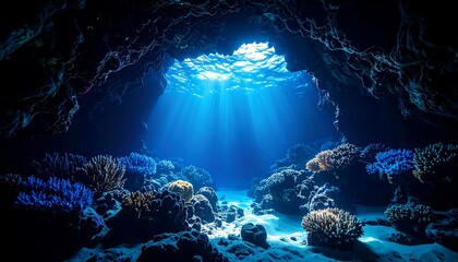 Underwater cave illuminated by sunlight (1)