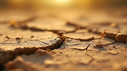 Detailed close-up of cracked dry soil texture, perfect for backgrounds, climate change concepts, drought visuals, and environmental awareness designs