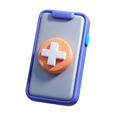 Fototapeta premium Mobile health app interface 3d rendered, isolated on transparent background