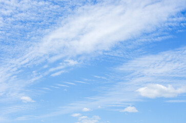 White clouds in blue sky