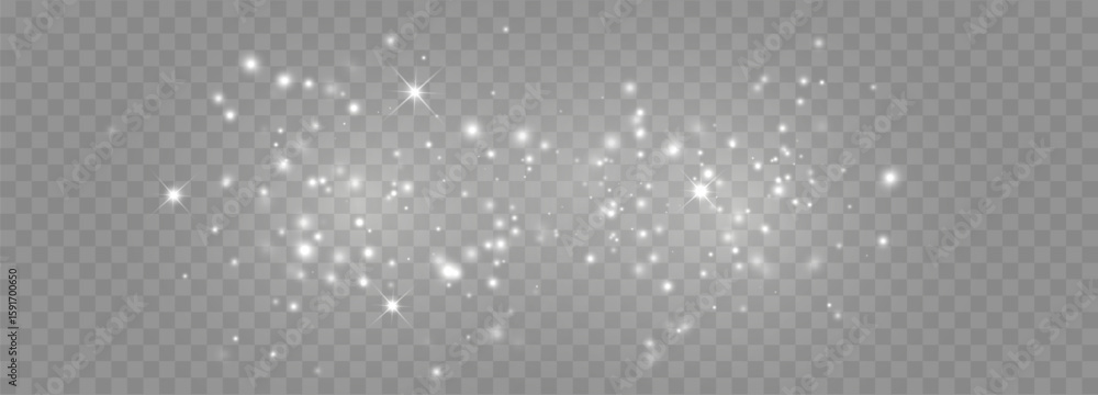 Sticker glowing light effect with many glitter particles with transparency. vector starry cloud with dust. m