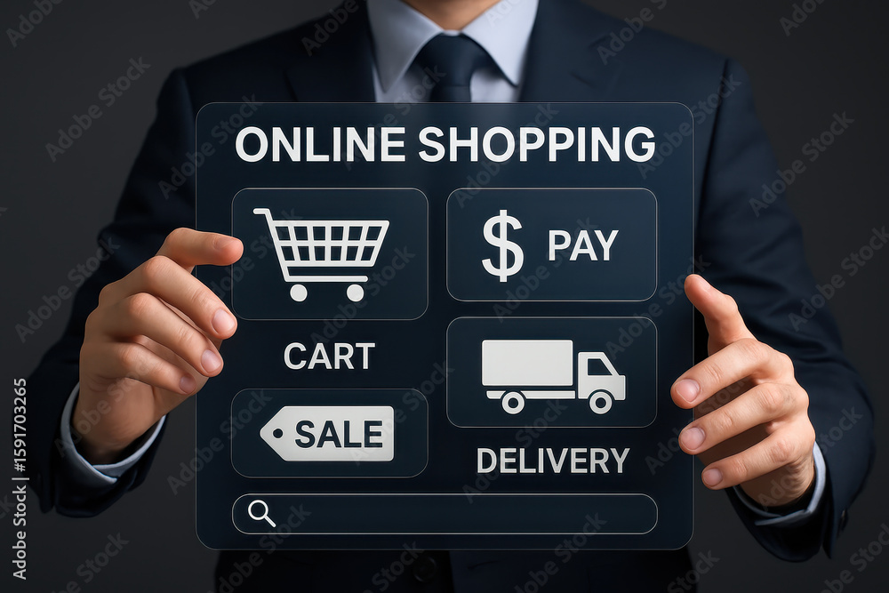 Aufkleber online shopping innovation connects clients with direct order and delivery through secure network in