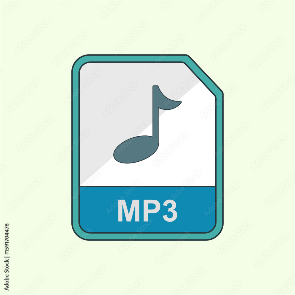 Fototapete MP3 icon. icon related to design elements. suitable for web site, app, user interfaces,element, printable etc. flat icon style. simple vector design editable