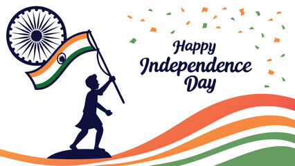 Child holding flag independence day