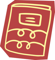 Flat vector illustration of notebook binder, cartoon school item for kids, student writing and organizing tool