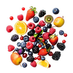 Colorful fruit medley bursting with freshness