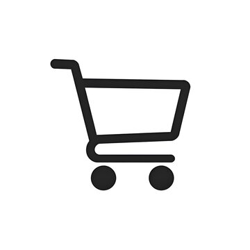 Shopping cart line art icon. a symbol of online shopping and e-commerce.
