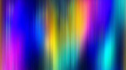 Y2K neon glass gradient background with abstract color and neon blur texture. Vector graphic poster with vibrant hologram prism glow. Ribbed fluted effect enhances futuristic ...