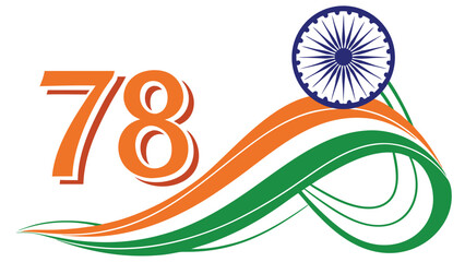 Obraz premium Indian anniversary 78 celebration graphic