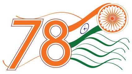 Indian flag 78 commemorative graphic
