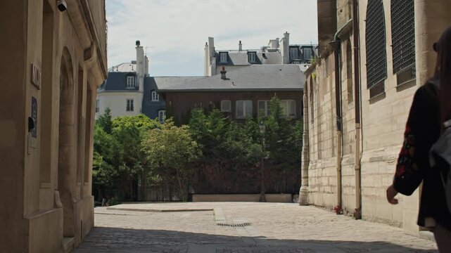 Cityscape of the streets of Paris, the capital of France. Walking the street of the fashion capital, historical architecture.