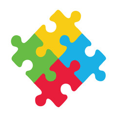 Obraz premium Autism Awareness Jigsaw Puzzle Colorful Neurodiversity Support Inclusion Vector