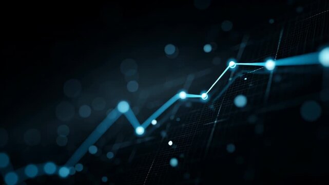 Minimal linear graph HUD animation for modern digital presentations and analytics visualizations non-distracting design