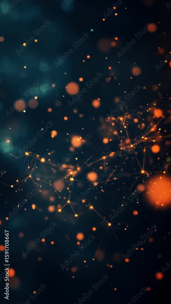 Poster glowing particles space background loop