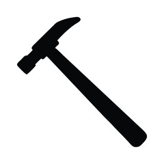 Hammer Tool Silhouette Black and White Construction Carpentry Repair