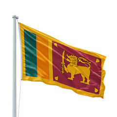Sri Lanka Flag Waving in the Wind