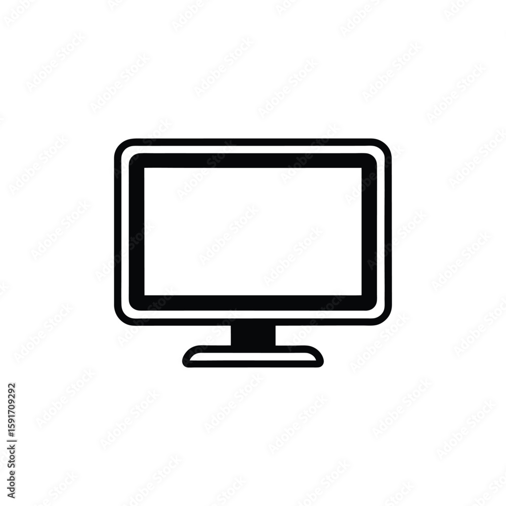 Poster vector art of computer monitor screen isolated on white background