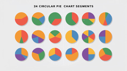Colorful Circular Chart Segments Collection circular charts