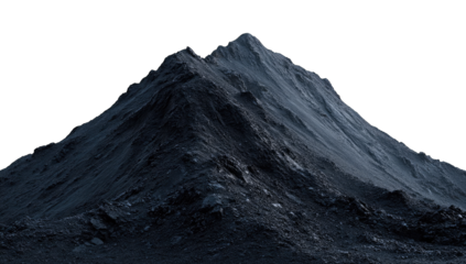 Dark, imposing mountain peak.  Detailed, textured, digital rendering of a solitary, high mountain, shadowed and dramatic.  High-contrast grayscale tones.  Highlighted ridgeline