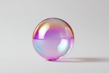 Colorful iridescent sphere on light background